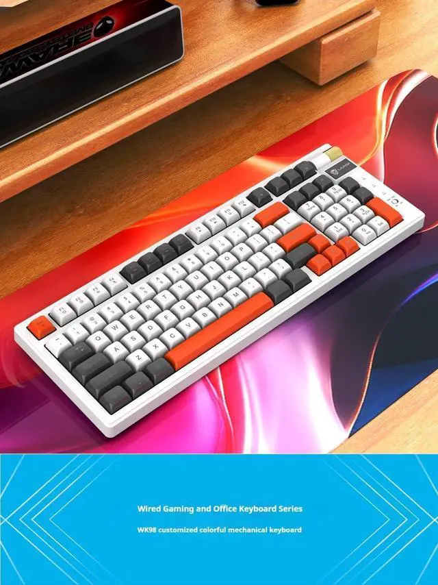 Alt view image 6 of 7 - Hot Swappable Mechanical Gaming Keyboard 85% with Media Knob Magnetic Switch Computer RGB, Linear Red Switches (Blue/Yellow/White)