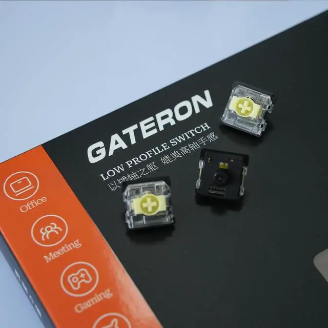 Alt view image 4 of 5 - GATERON KS-33 Low Profile Banana Keyboard Switches, Tactile 65gf 3 Pin RGB LED Factory Pre-lubed for MX Mechanical Keyboard (110)
