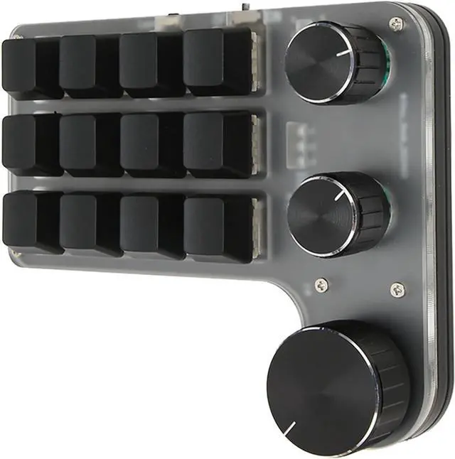 Alt view image 6 of 7 - 12 Key 3 Knob Mechanical Keyboard Red Switch Ergonomic Acrylic Customizable Mechanical Keyboard Comfortable Compatibility for Vista ((Wireless BT(Inbuilt Battery Included))