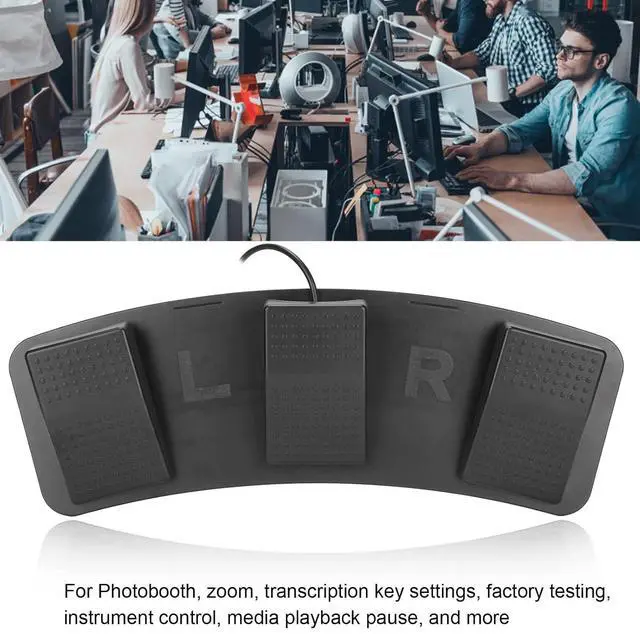 Alt view image 4 of 7 - USB Foot Pedal PC Triple Foot Switch, PC USB Triple Foot Switch Pedal 3 Three Key Footswitch Program Customized Computer Keyboard Mouse for Playing Games