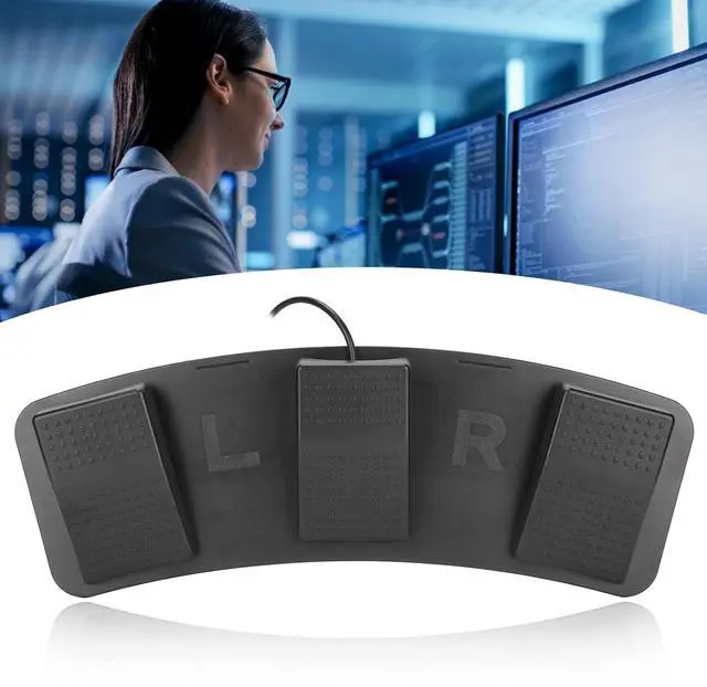 Alt view image 5 of 7 - USB Foot Pedal PC Triple Foot Switch, PC USB Triple Foot Switch Pedal 3 Three Key Footswitch Program Customized Computer Keyboard Mouse for Playing Games