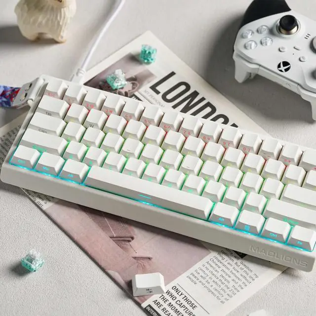 Alt view image 6 of 7 - Hyekit x FGG MADLIONS MAD 60 HE RGB 60% Wired Magnetic Switch Gaming Keyboard with Adjustable Actuation, 8000 Hz Polling Rate, Rapid Trigger Mode, Hall Effect Switches, for PC/Mac, White