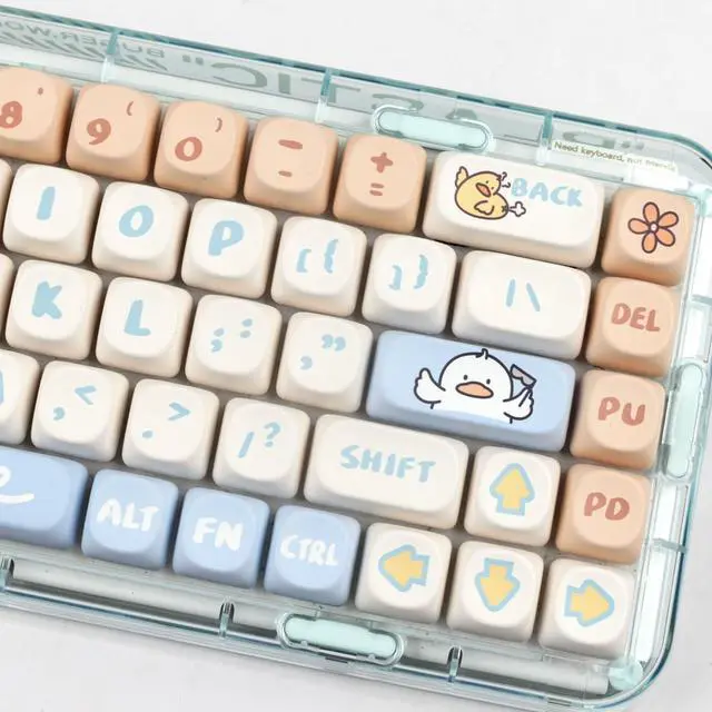 Alt view image 2 of 7 - MOA Profile Keycaps 138 Keys Yellow Cute Duck PBT DYE-SYB Keycap for Mx Cherry Mechanical Keyboard GH60 GK64 FC660M RK860 RK987 RK61