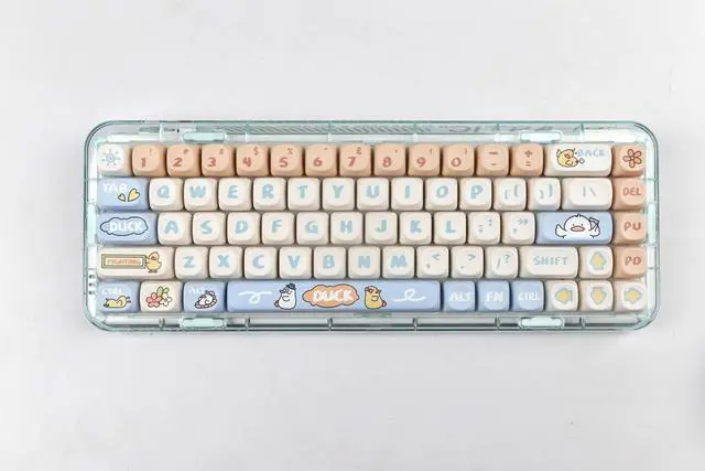 Alt view image 3 of 7 - MOA Profile Keycaps 138 Keys Yellow Cute Duck PBT DYE-SYB Keycap for Mx Cherry Mechanical Keyboard GH60 GK64 FC660M RK860 RK987 RK61