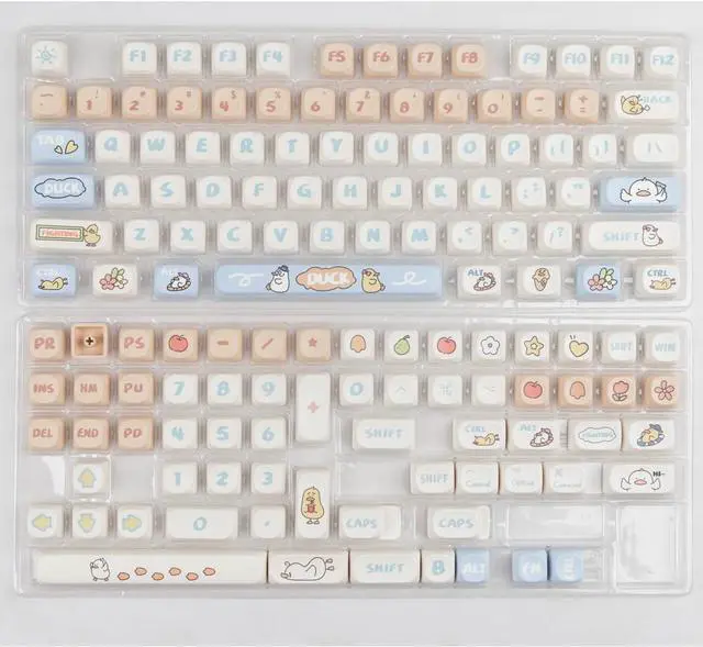 Alt view image 4 of 7 - MOA Profile Keycaps 138 Keys Yellow Cute Duck PBT DYE-SYB Keycap for Mx Cherry Mechanical Keyboard GH60 GK64 FC660M RK860 RK987 RK61