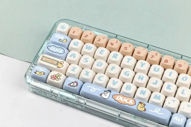 Alt view image 6 of 7 - MOA Profile Keycaps 138 Keys Yellow Cute Duck PBT DYE-SYB Keycap for Mx Cherry Mechanical Keyboard GH60 GK64 FC660M RK860 RK987 RK61