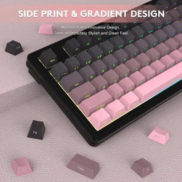 Alt view image 4 of 7 - ATTACK SHARK M87 PRO Wireless Mechanical Gaming Keyboard,Hot Swappable Gasket RGB Custom Keyboard,Linear Switch&Side Printed PBT Keycaps,BT5.0/2.4Ghz/Type-C,5000mAh Battery for Win Mac(BlackBerry)
