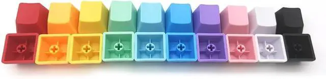 Alt view image 2 of 7 - Elacgap OEM Profile Blank Keycaps PBT Rainbow Mixed Colors 1U R4 Keycap for MX switches Mechanical Keyboard (Mixed Colors, 100pcs)