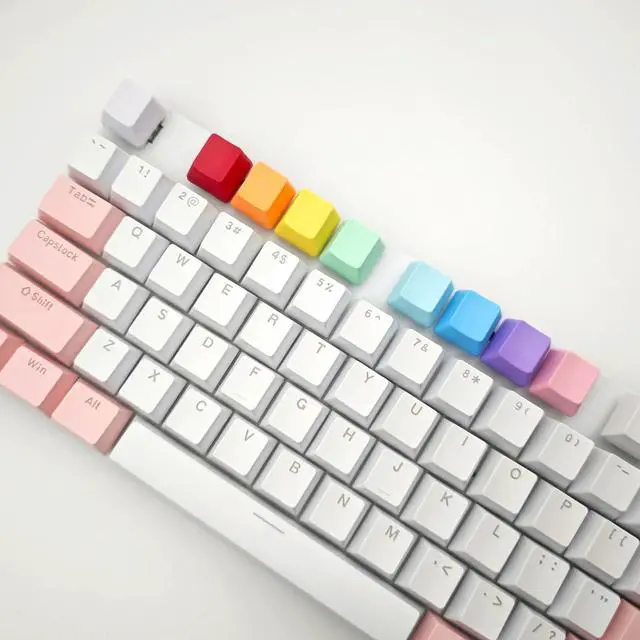 Alt view image 6 of 7 - Elacgap OEM Profile Blank Keycaps PBT Rainbow Mixed Colors 1U R4 Keycap for MX switches Mechanical Keyboard (Mixed Colors, 100pcs)