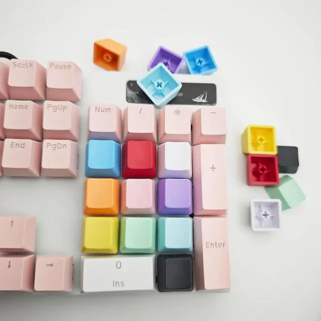 Alt view image 7 of 7 - Elacgap OEM Profile Blank Keycaps PBT Rainbow Mixed Colors 1U R4 Keycap for MX switches Mechanical Keyboard (Mixed Colors, 100pcs)