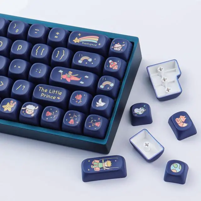 Alt view image 3 of 7 - TYRIXKI PBT Keycaps 148 Keys Custom Little Prince Keycap Set Cute MOA Profile Keycaps Dye-Sublimation for Cherry Gateron MX Swithes 60% Mechanical Keyboards