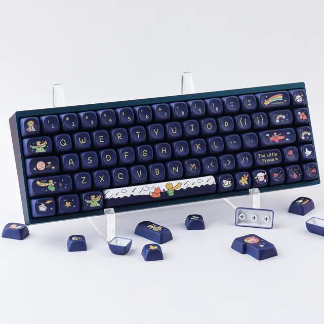 Alt view image 6 of 7 - TYRIXKI PBT Keycaps 148 Keys Custom Little Prince Keycap Set Cute MOA Profile Keycaps Dye-Sublimation for Cherry Gateron MX Swithes 60% Mechanical Keyboards