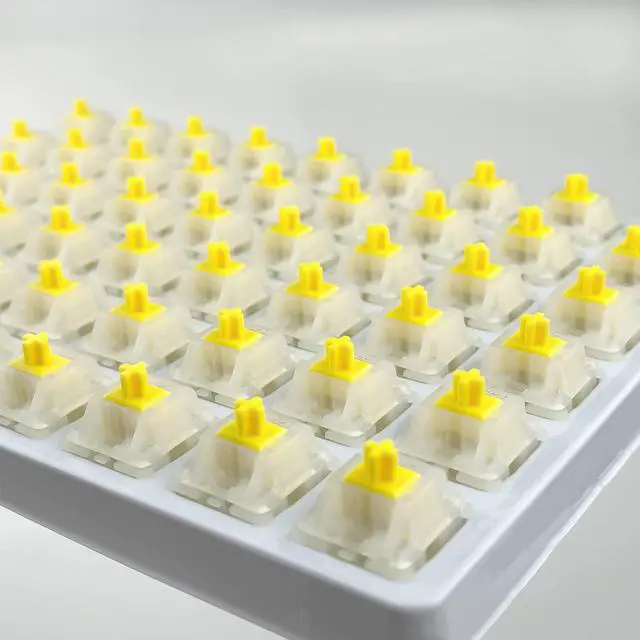 Alt view image 4 of 6 - kutethy Gateron Milky Yellow Pro V2 Switches Pre Lubricated Linear 5 Pin for All MX Mechanical Keyboards (Pack of 108)