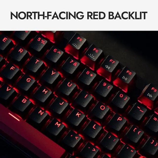 Alt view image 4 of 7 - X1 Wired Mechanical Keyboard, QMK Programmable TKL Layout with Pre-Lubed Tactile Switch, North-Facing Red Backlit NKRO Compatible with Windows