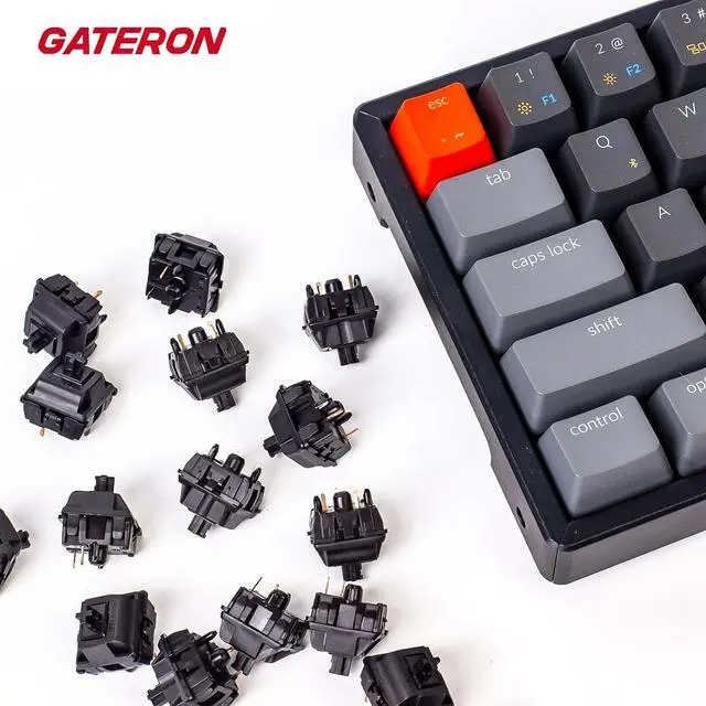 Alt view image 6 of 6 - Gateron Oil King Keyboard Switches -108pack,5-pin 55gf/pre-Lubricated/Full Pom/Black Plated Spring/high Life/Office Typing/Linear switches for MX Mechanical Keyboard