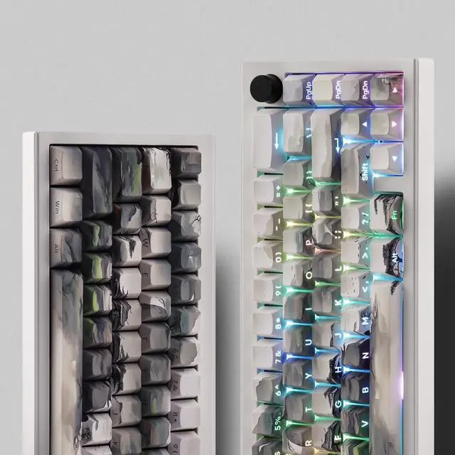 Alt view image 3 of 7 - Sunzit PBT Keycaps - Side Print Keycaps 75 Percent, Shine Through Custom Key caps, Japanese Keycap Set Dye Sub & Double Shot, 135 Keys Cherry Profile Keyboard Keycap for Mechanical Keyboard