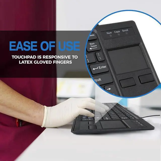 Alt view image 2 of 7 - Industrial Mechanical Keyboard with Touchpad, Wired Multimedia USB Ergonomic Keyboard, Mini Industrial Keyboard with HUB Function for Computer Laptop