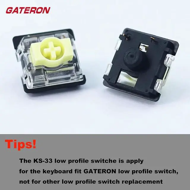 Alt view image 2 of 7 - Gateron KS-33 Banana Low Profile 2.0 Keyboard Switches - 3-Pin 65gf Tactile Switches RGB SMD,Pre-Lubed for Smooth Typing,Compatible with GATERON Ultra-Thin Keyboards only(108Pcs)