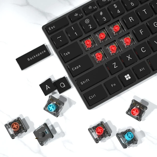 Alt view image 7 of 7 - KAILH Low Profile Mechanical Keyboard Switch Choc V2 Low Profile Keystem DIY MX Switch Tactile Click Linear (70pcs, Brown)
