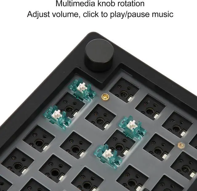 Alt view image 3 of 7 - 67 Keys Mechanical Keyboard Kit, Wired Hot Swappable Barebones Keyboard with RGB Knob, 65% with Column USB C Wired Keyboard Set for for, for OSX (Black)