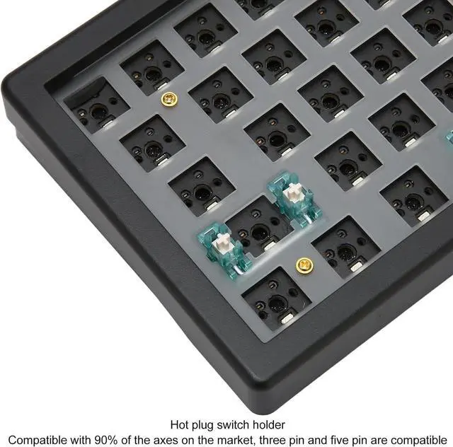Alt view image 4 of 7 - 67 Keys Mechanical Keyboard Kit, Wired Hot Swappable Barebones Keyboard with RGB Knob, 65% with Column USB C Wired Keyboard Set for for, for OSX (Black)