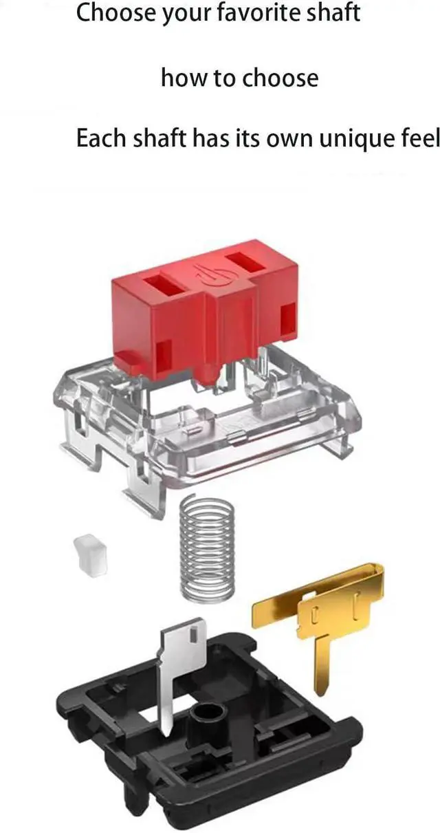 Alt view image 4 of 7 - Kailh Choc Low Profile Red Linear Switch, 5-Pin 50gf RGB SMD Gaming Mechanical Keyboard Switch (Choc Red 90pcs)