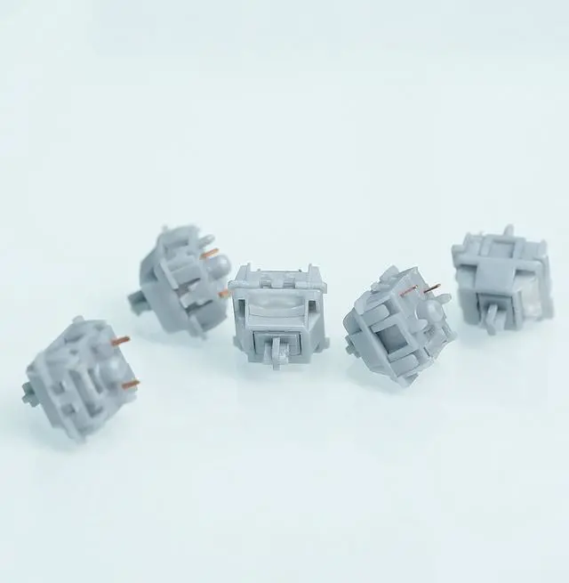 Alt view image 4 of 6 - GATERON Smoothie Silver Keyboard Switches, Linear RGB LED 5 Pin Factory Pre-lubed 45gf Full POM Key Switches for MX Mechanical Keyboard(105PCS)