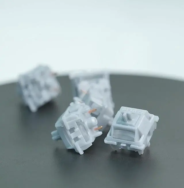 Alt view image 5 of 6 - GATERON Smoothie Silver Keyboard Switches, Linear RGB LED 5 Pin Factory Pre-lubed 45gf Full POM Key Switches for MX Mechanical Keyboard(105PCS)