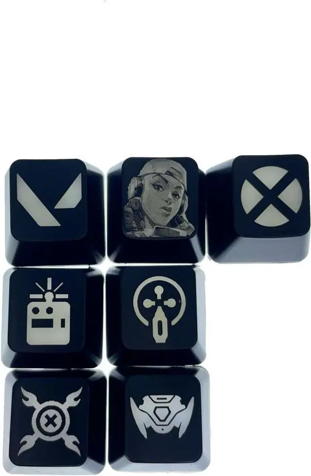 Alt view image 6 of 6 - Valorant Custom Keycaps (Agent Raze) - Laser Engraved with Each Valorant Agent's Portrait, Skills, and Position. Fit with Any Mechanical Keyboard. Valorant Gift for Gamers, Adults, and Teens.