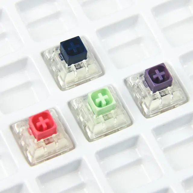 Alt view image 5 of 7 - Kailh Box Crystal Jade Navy Blue Royal Pink 5 pin Transparent Switches IP56 Water-Proof Compatible Cherry Or Gateron MX Switches for MX Mechanical Keyboard (Royal 90pcs)