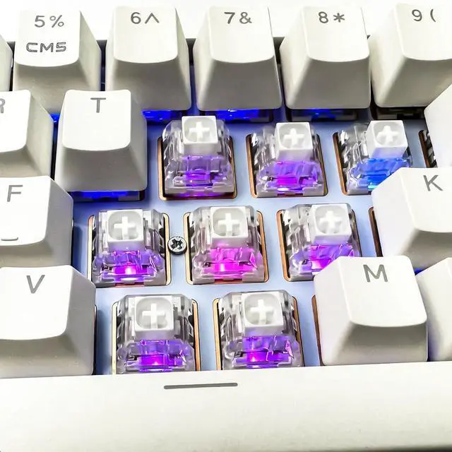 Alt view image 6 of 6 - Zjmehty Kailh Box White Mechanical Keyboard Switches,3-Pin 45gf Clicky/Speed typing/Gaming/Waterproof Switches(90Pcs,Kailh Box White)