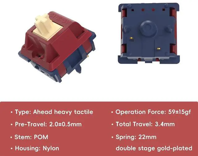 Alt view image 2 of 6 - Gateron Quinn Switches, Tactile 5 Pins 59gf RGB Pre Lubed for MX Mechanical Keyboard (108PCS)