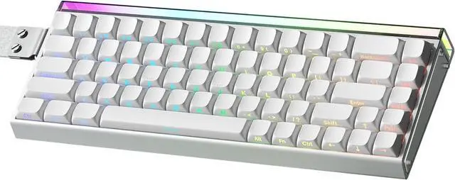 Main image of Aula Hero 68HE Magnetic Switch Gaming Keyboard, 60% Layout Wired Mechanical Keyboard with Adjustable Actuation, RGB Backlit, Side Printed PBT Keycaps, Rapid Trigger Mode, 8K Hz Polling Rate (White)