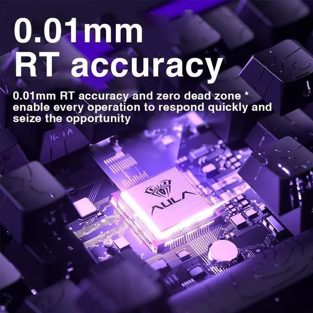 Alt view image 3 of 7 - Aula Hero 68HE Magnetic Switch Gaming Keyboard, 60% Layout Wired Mechanical Keyboard with Adjustable Actuation, RGB Backlit, Side Printed PBT Keycaps, Rapid Trigger Mode, 8K Hz Polling Rate (White)