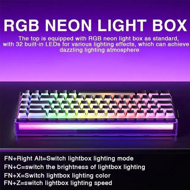 Alt view image 5 of 7 - Aula Hero 68HE Magnetic Switch Gaming Keyboard, 60% Layout Wired Mechanical Keyboard with Adjustable Actuation, RGB Backlit, Side Printed PBT Keycaps, Rapid Trigger Mode, 8K Hz Polling Rate (White)