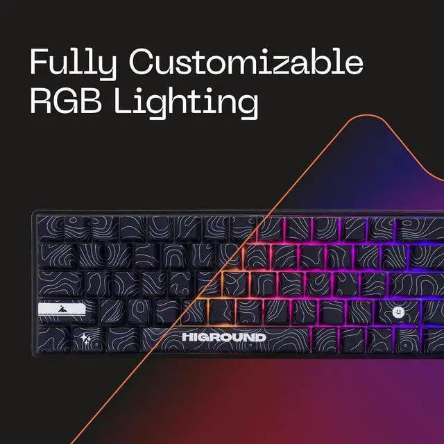 Alt view image 5 of 7 - Higround Trailhead 65% Mechanical USB Wired Gaming Keyboard, TTC Linear Custom Switches, Programable RGB, Hot-Swappable, Deep Thock Creamy Sounding PC Keyboard, Pre-lubed (BLACKICE)