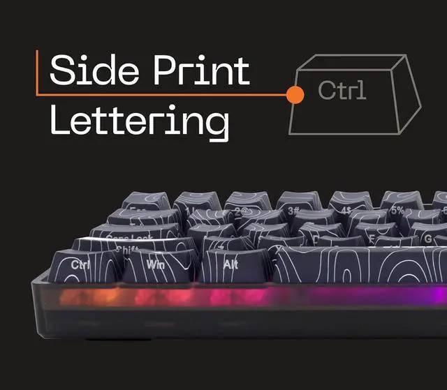 Alt view image 2 of 7 - Higround Trailhead 65% Mechanical USB Wired Gaming Keyboard, TTC Linear Custom Switches, Programable RGB, Hot-Swappable, Deep Thock Creamy Sounding PC Keyboard, Pre-lubed (BLACKICE)