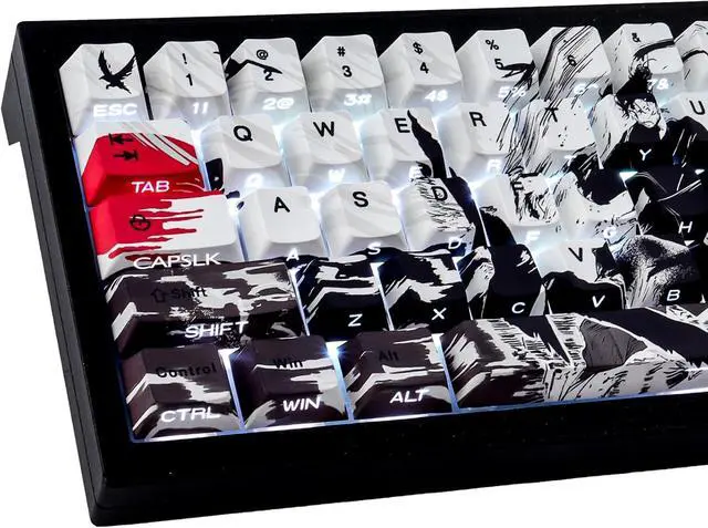 Main image of PBT Keycaps - Side Print Keycap Set, Shine Through Custom Key caps, Japanese Keycaps Dye Sub & Double Shot, 131 Keys Cherry Profile Keyboard Keycap for Magnetic Mechanical Keyboard