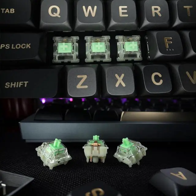 Alt view image 7 of 7 - GUYEKS Gateron Baby Kangaroo 2.0 Keyboard Switches, 5-Pin Pre-lubed 59gf Heavy Tactile Switches,22mm Dual-Stage Spring,Suitable for MX Mechanical Keyboards (72PCS,Green)