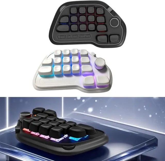 Alt view image 2 of 7 - CHENZILIN Mechanical Number Pad VIA Programmable 17 Key Hot Swappable USB Numeric Keypad with PBTs Keycaps and RGBs Backlit for La
