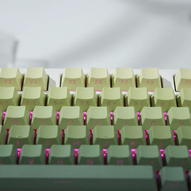 Alt view image 3 of 7 - mintcaps PBT Doubleshot Keycaps 134 Keys Gradient Green Backlit OEM Profile Keycaps Full Set Custom Keyboard Keycaps for 60% 65% 75% 100% Cherry Gateron MX Switches Mechanical Keyboard