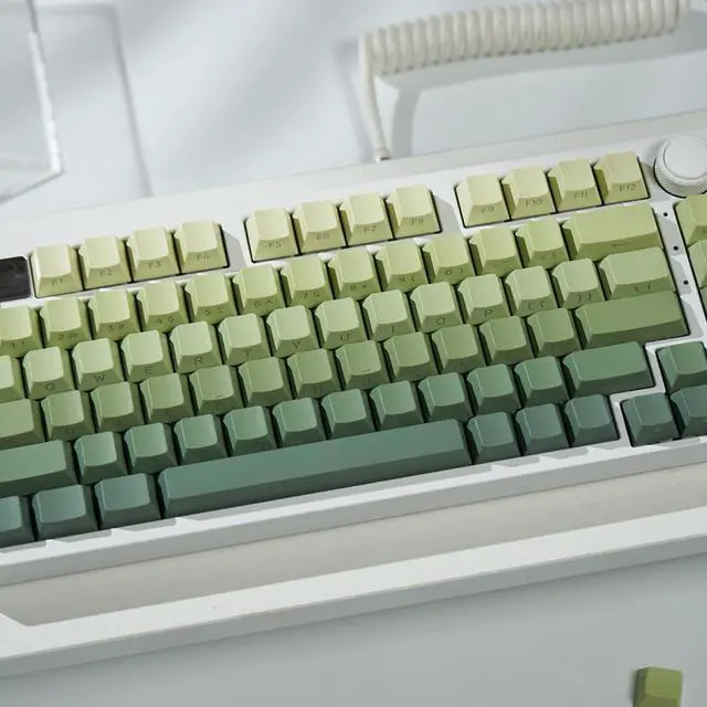 Alt view image 7 of 7 - mintcaps PBT Doubleshot Keycaps 134 Keys Gradient Green Backlit OEM Profile Keycaps Full Set Custom Keyboard Keycaps for 60% 65% 75% 100% Cherry Gateron MX Switches Mechanical Keyboard