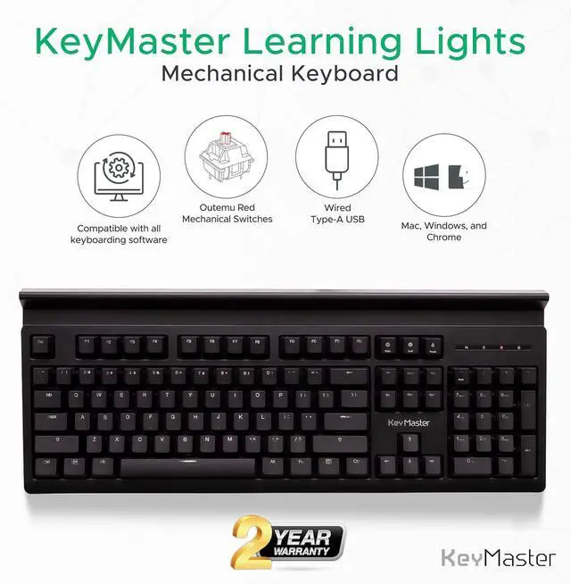 Alt view image 6 of 7 - Learn to Type Keyboard; Blank Key Caps; Practice Typing with Show or Hide Key Visibility; Teach Students to Touch Type; Keymaster Mechanical Shine Through Keyboard; Better Than Skins or Covers