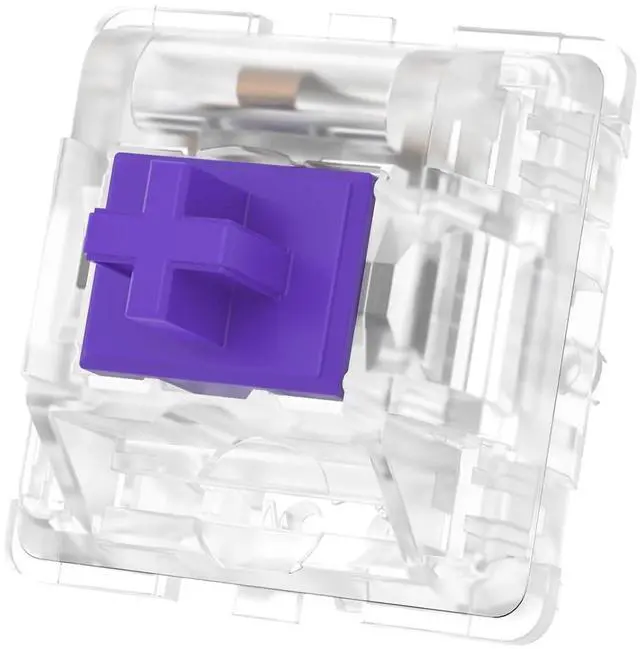 Alt view image 3 of 7 - DUROCK Tactile Switches, Clear Purple Medium Tactility Keyboard Switches, 5 Pins MX Clear Type Switches Pre-Lubed (Purple Tactile 65g, 110pcs)