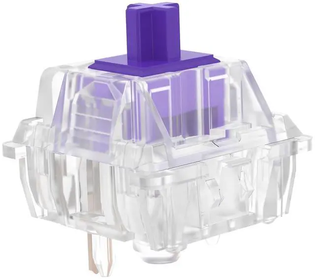 Alt view image 2 of 7 - DUROCK Tactile Switches, Clear Purple Medium Tactility Keyboard Switches, 5 Pins MX Clear Type Switches Pre-Lubed (Purple Tactile 65g, 110pcs)