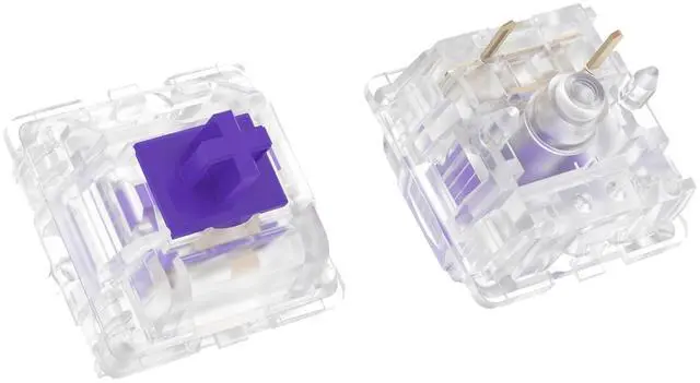 Alt view image 5 of 7 - DUROCK Tactile Switches, Clear Purple Medium Tactility Keyboard Switches, 5 Pins MX Clear Type Switches Pre-Lubed (Purple Tactile 65g, 110pcs)