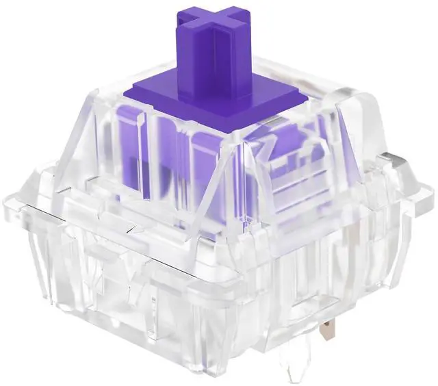 Alt view image 4 of 7 - DUROCK Tactile Switches, Clear Purple Medium Tactility Keyboard Switches, 5 Pins MX Clear Type Switches Pre-Lubed (Purple Tactile 65g, 110pcs)