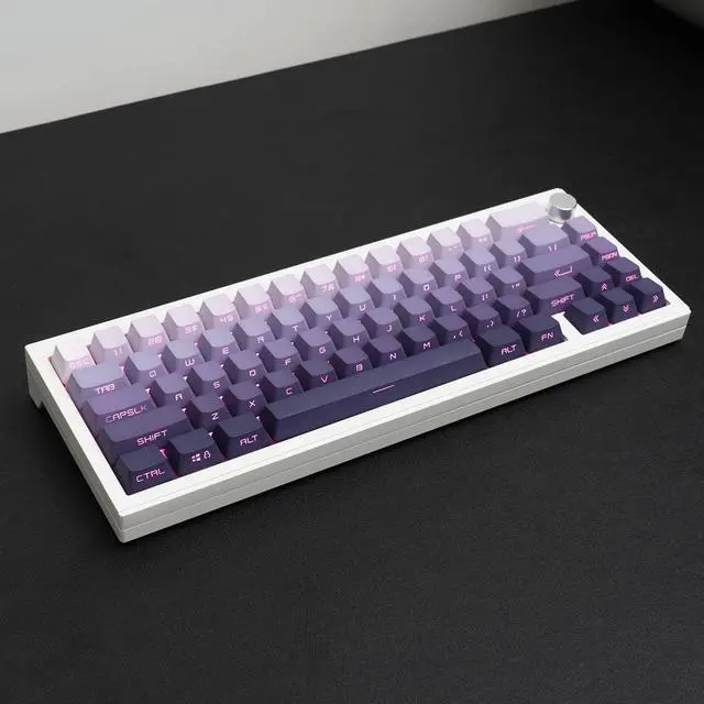 Main image of PBT Doubleshot Keycaps Gradient Purple Backlit OEM Profile Keycaps Full Set Side Print 105 Keys Custom Keyboard Keycaps for Cherry Gateron MX Switches Mechanical Keyboard