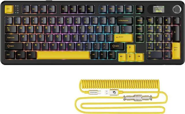 Main image of ATTACK SHARK X98PRO Wireless Mechanical Keyboard,Multi-Function Knob&TFT Screen,Tri-Mode BT/2.4G Hz/USB-C Wired Keyboard,Hot-Swap RGB Backlit,4000mAh Cloud Drive,for Win/Mac/Linux-Starry Black