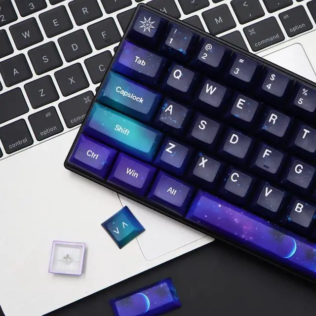 Alt view image 3 of 7 - MOLGRIA Keycaps Starry Sky 139 Set for Mechanical Keyboard, Custom PBT KCA Profile Key Caps with Keycap Puller for Gateron Kailh Cherry MX Switch for ANSI and ISO Layout Keyboard